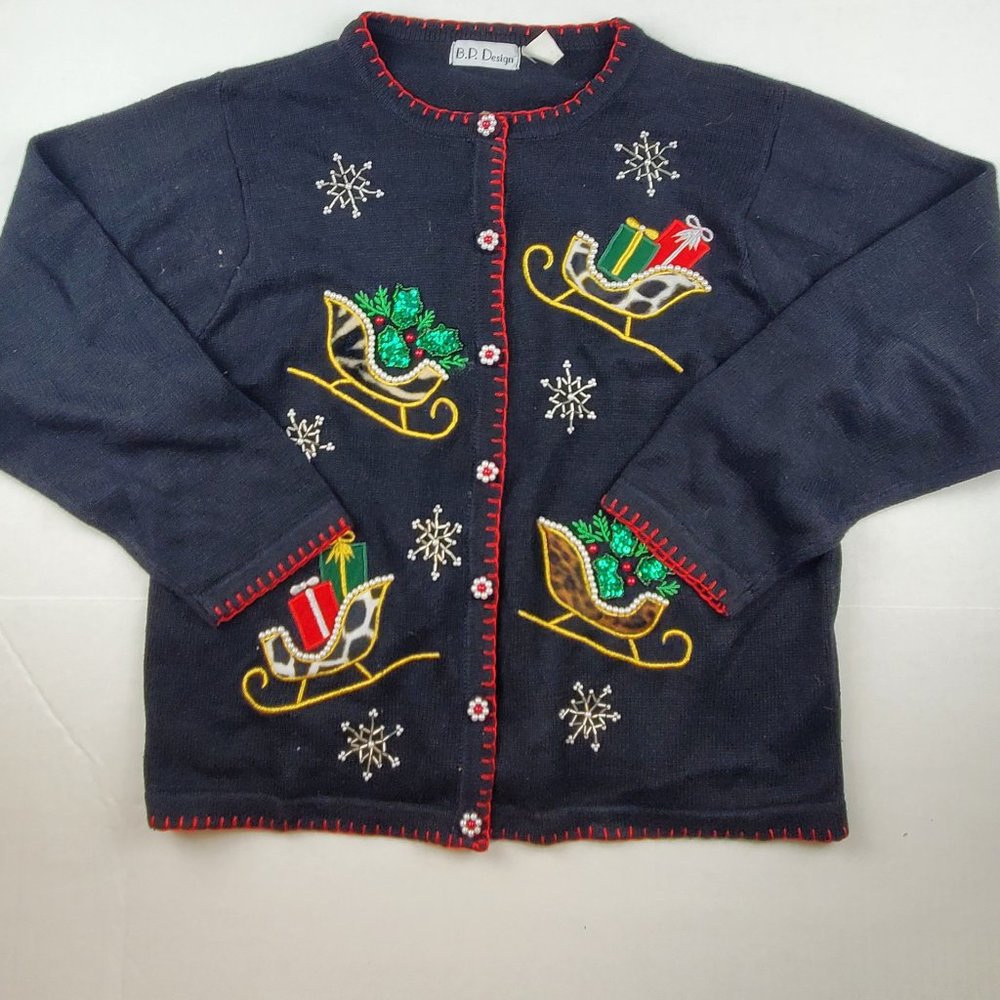 B.P. Design Christmas Sleigh Sweater Style 3218405M Size L